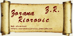 Zorana Riorović vizit kartica